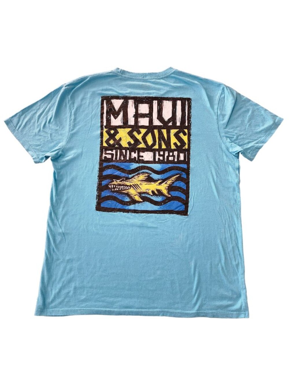Maui & Sons Shark Graphic T-Shirt XL Ocean Blue